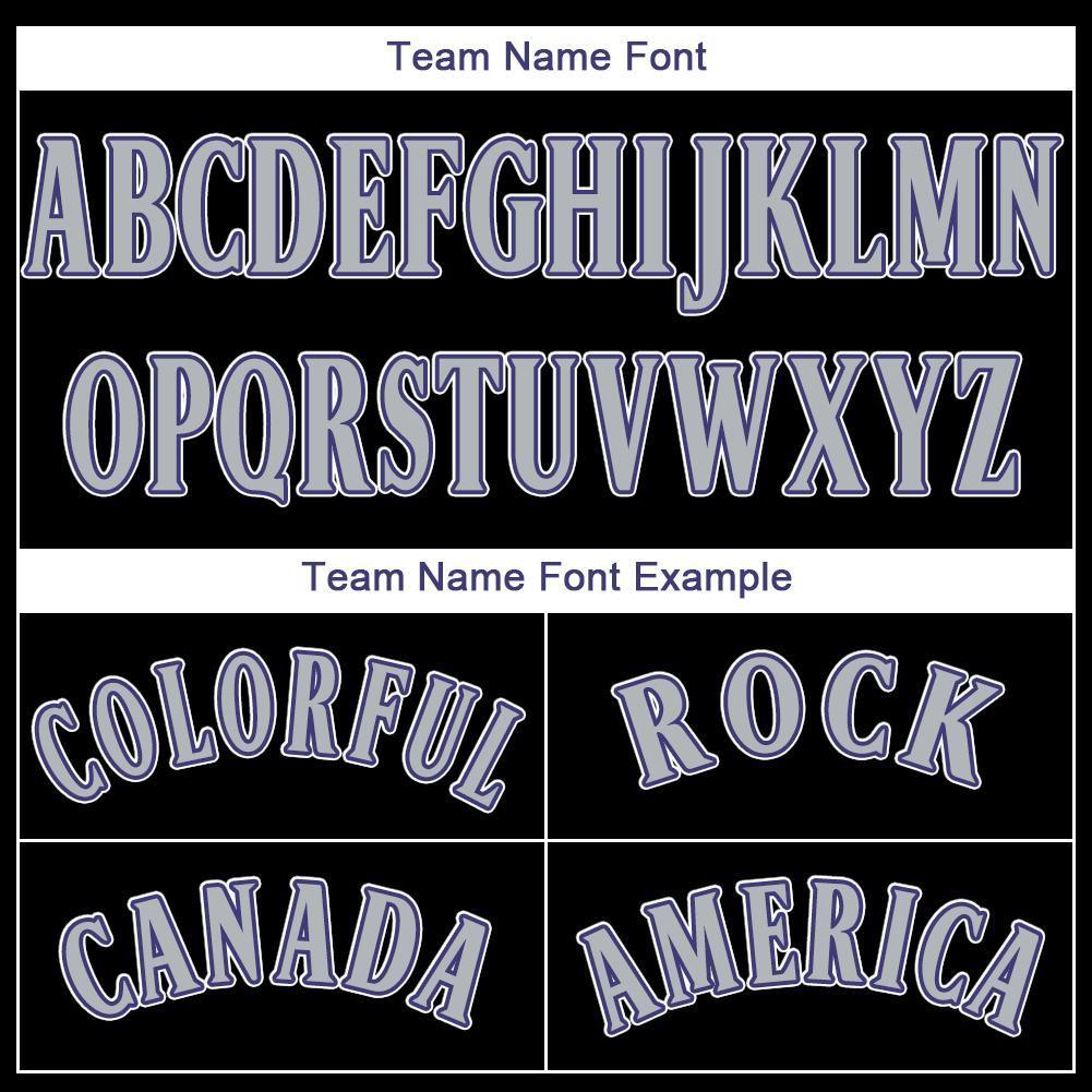 Custom Black Gray-Purple Baseball Jersey baseball jersey product view 5