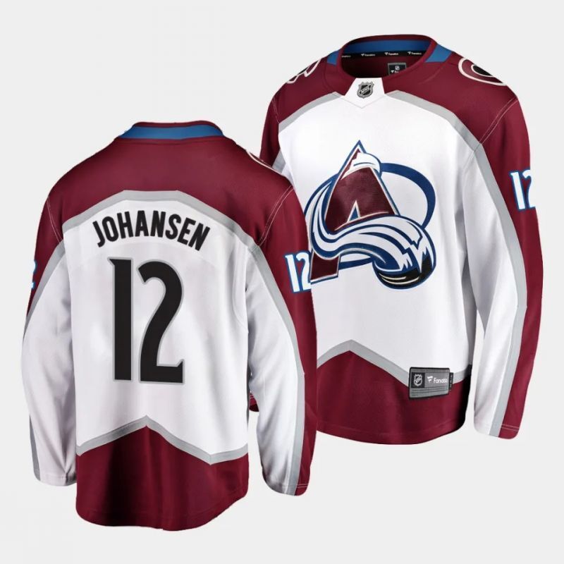 colorado avalanche #12 ryan johansen away white breakaway player jersey Hockey Jersey hockey jersey product view 1