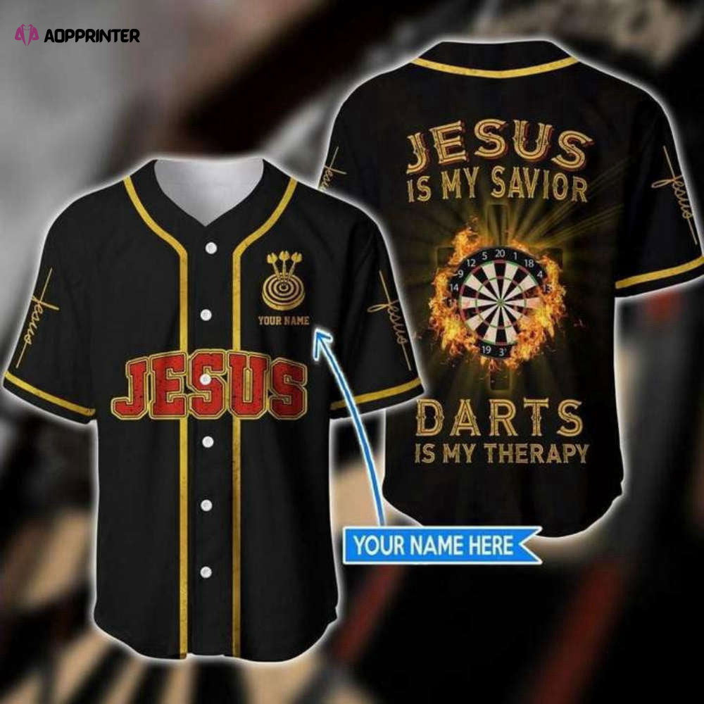 Colorful Custom Jesus Dart Therapy Baseball Jersey Adult Unisex S-5XL Full Size - Aopprinter baseball jersey product view 1