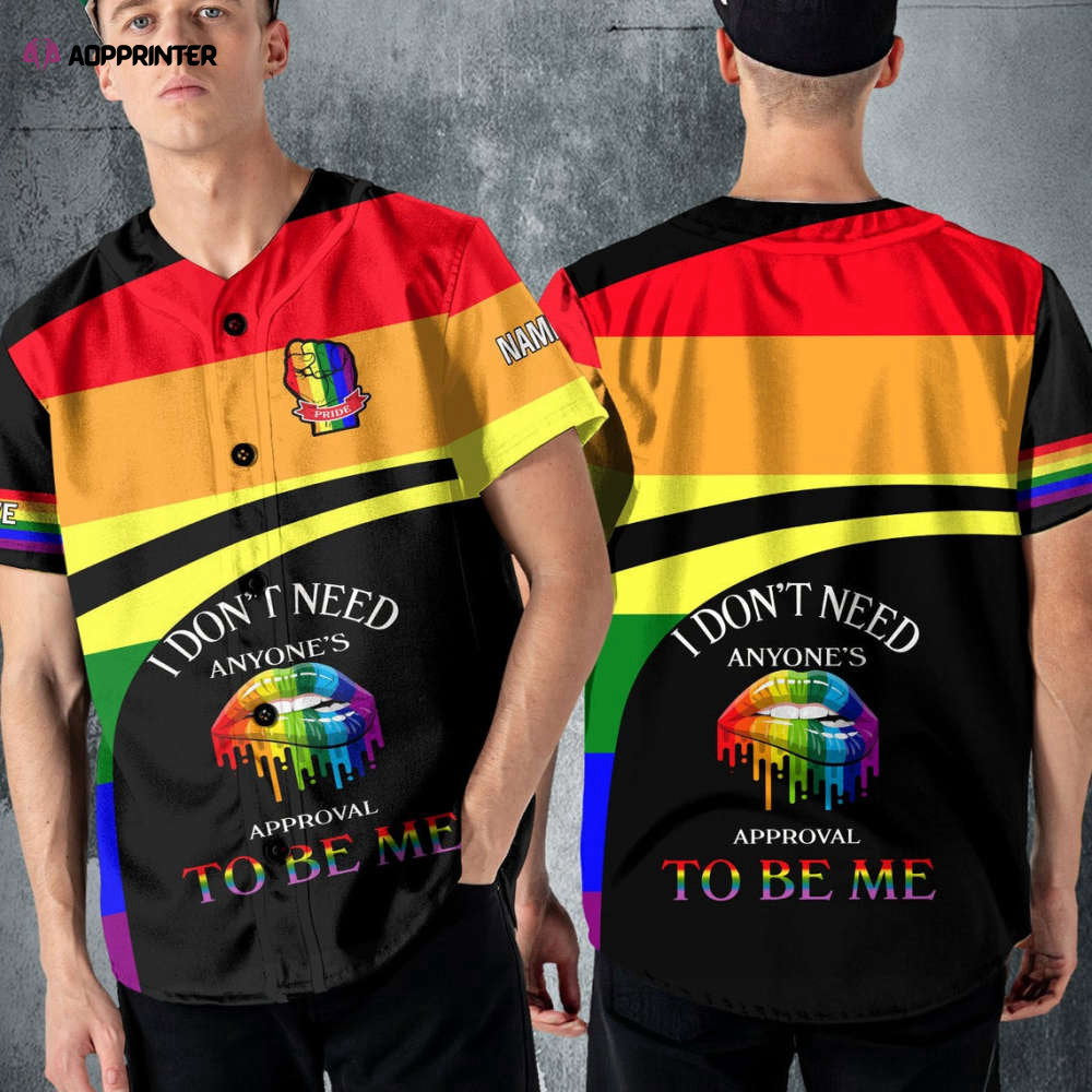 Colorful Custom Name LGBT Baseball Jersey Adult Unisex S-5XL Full Size baseball jersey product view 1