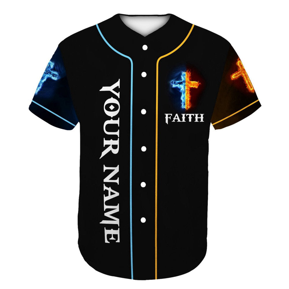 Colorful Jesus Amen Christian Baseball Jersey Custom Name Full Size S-5XL - Aopprinter baseball jersey product view 2