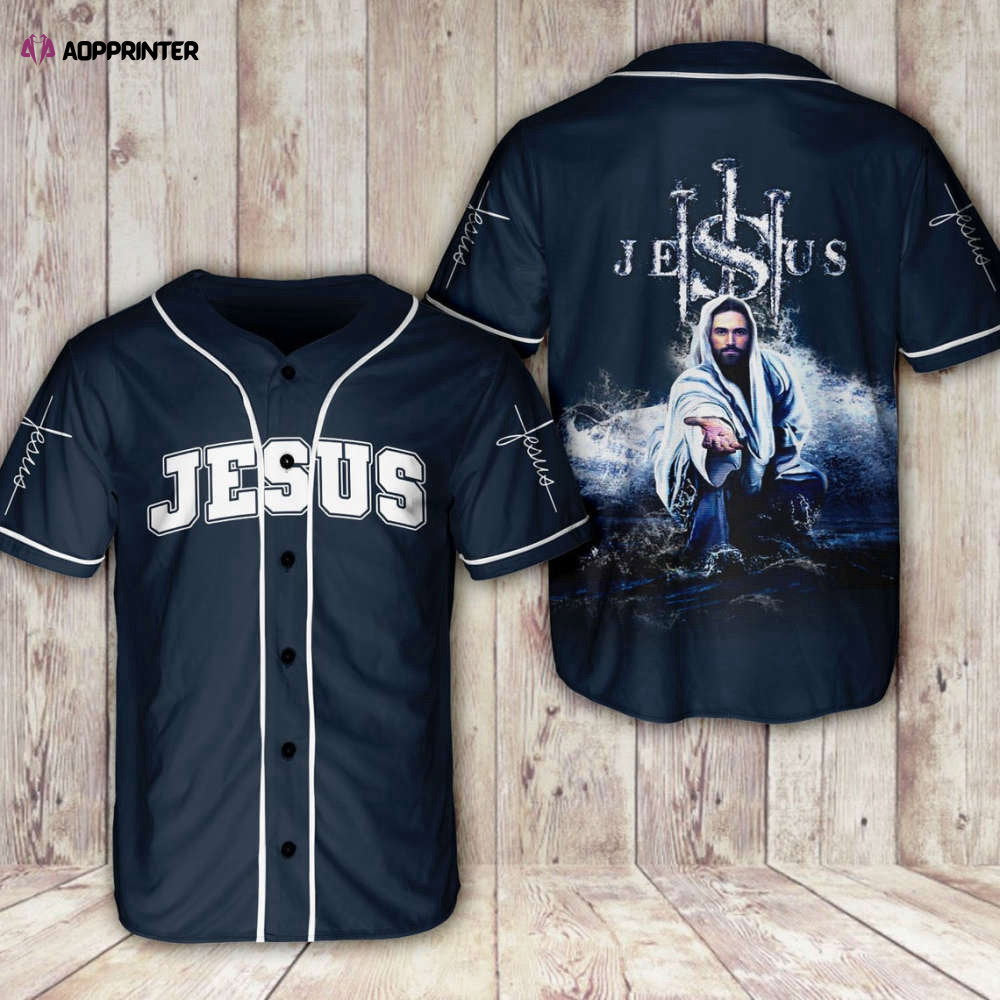 Colorful Jesus Hand Storm Baseball Jersey Adult Unisex S-5XL Full Size - Aopprinter baseball jersey product view 1