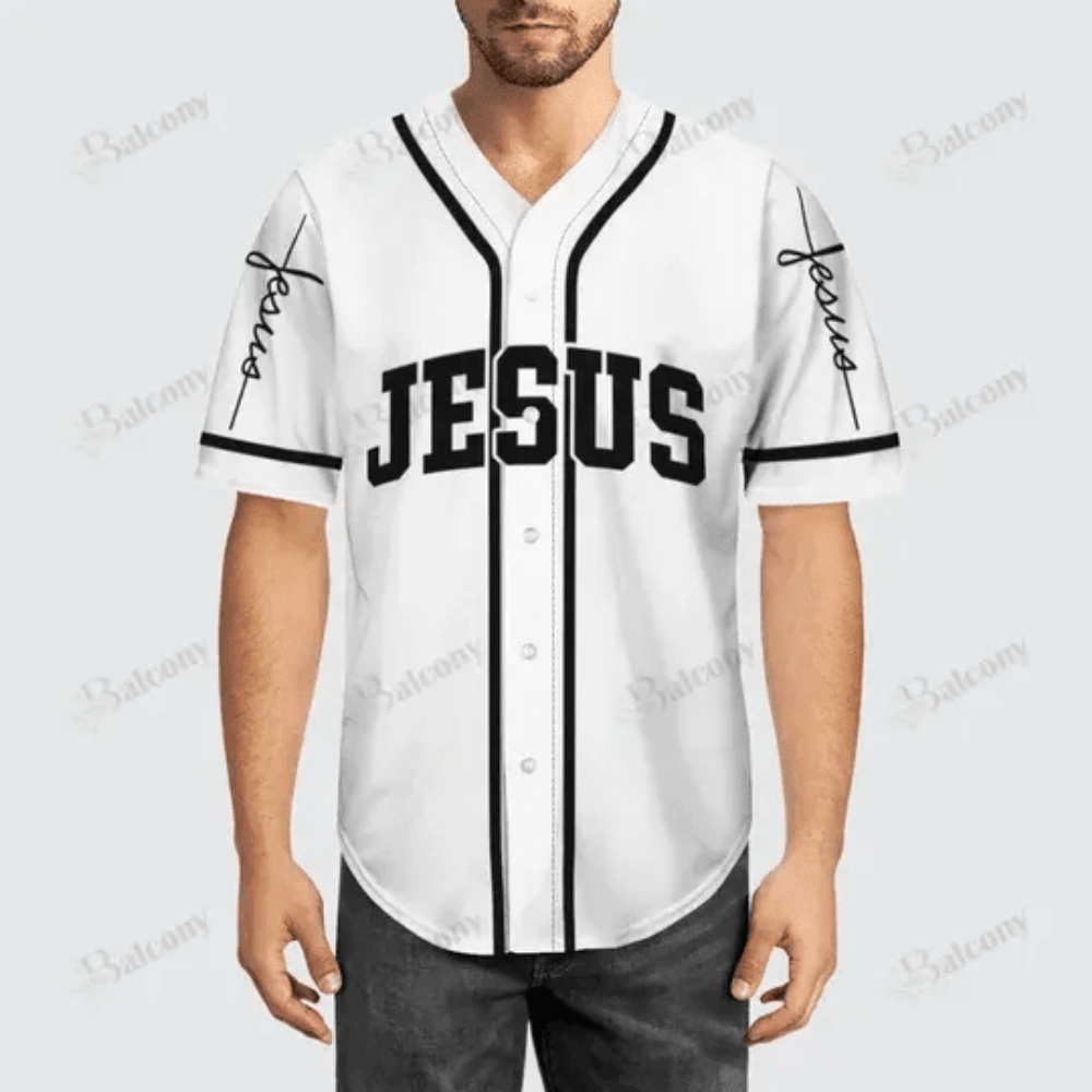Colorful Jesus I Feel In Love Baseball Jersey Adult Unisex S-5XL Full Size - Aopprinter baseball jersey product view 2