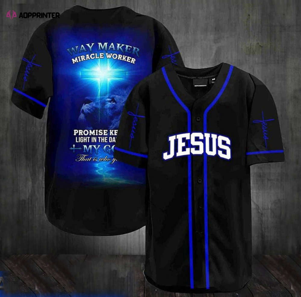 Colorful Jesus My God Baseball Jersey Adult Unisex S-5XL Full Size Way Maker QT206140Td - Aopprinter baseball jersey product view 1