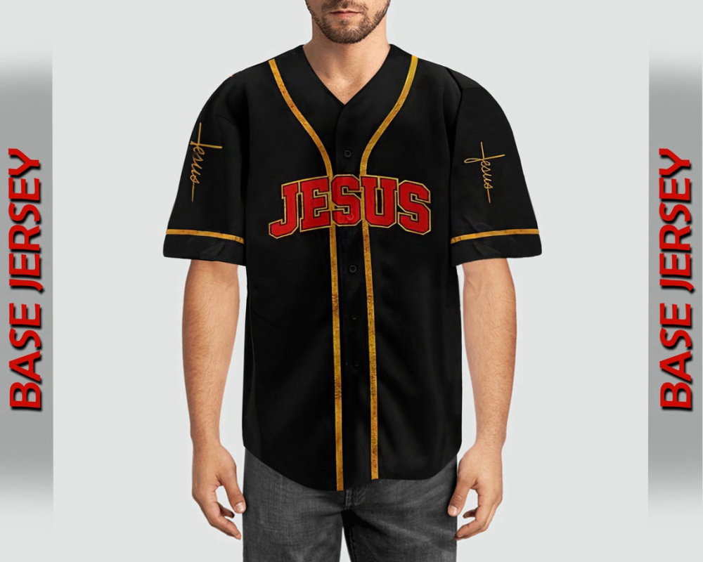 Colorful Jesus Saved My Life Cross Baseball Jersey Adult Unisex S-5XL - Aopprinter baseball jersey product view 3