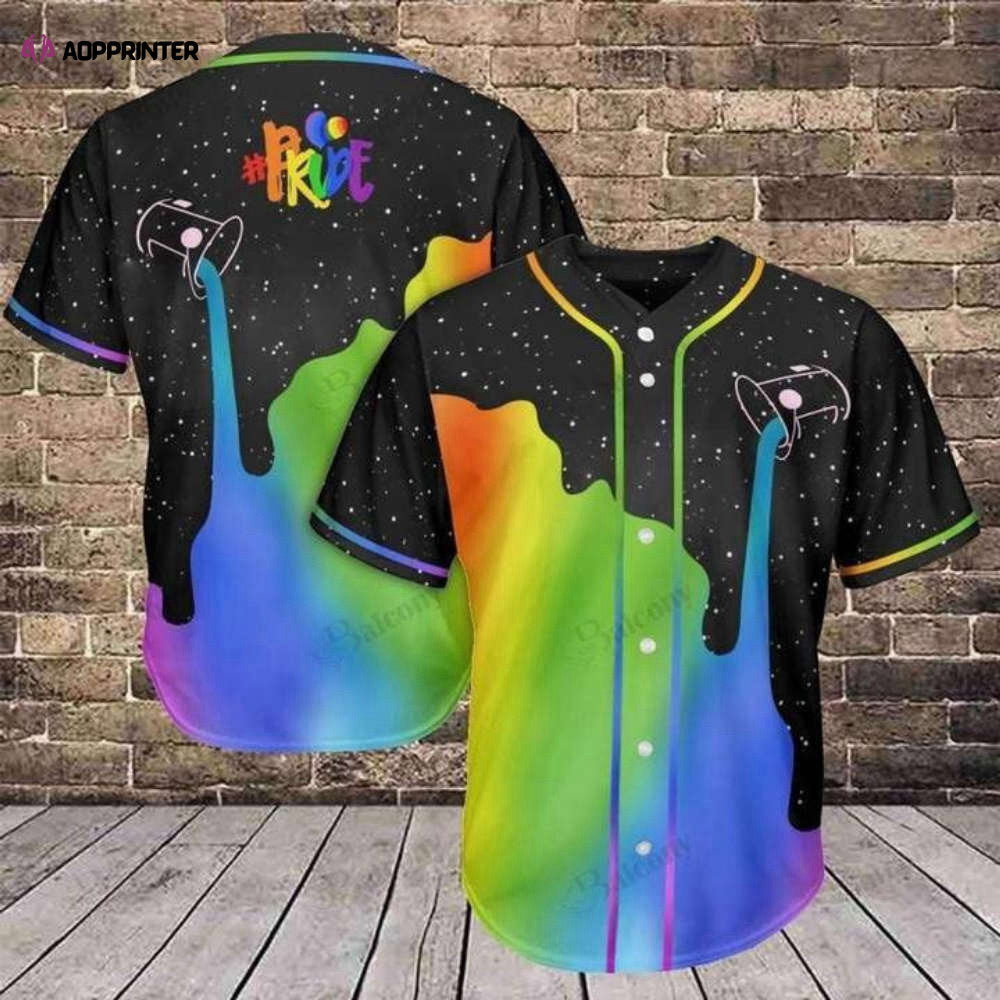 Colorful LGBT Baseball Jersey Melting Pride Support Adult Unisex S-5XL Sizes - Aopprinter baseball jersey product view 1