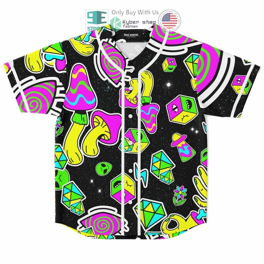BEST Colorful Trippy Shapes Baseball Jersey baseball jersey product view 1