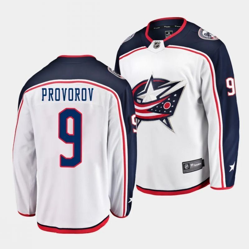 columbus blue jackets #9 ivan provorov away white breakaway player jersey Hockey Jersey hockey jersey product view 1