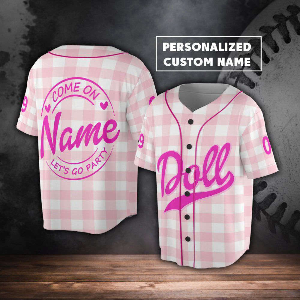 Come On Let Go Party Baseball Jersey, Birthday Party Jersey, Party Girls Baby Girl - lylyprint.com baseball jersey product view 4