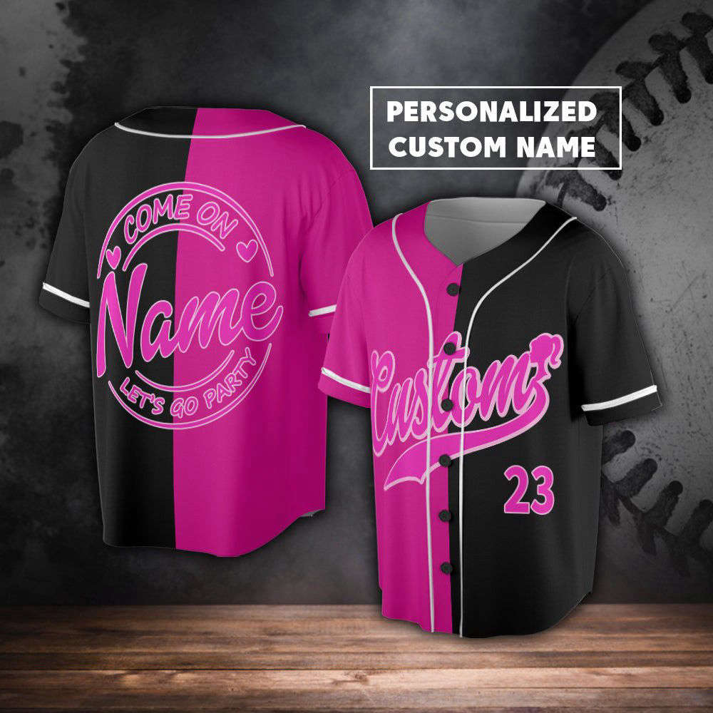 Come On Let Go Party Baseball Jersey, Birthday Party Jersey, Party Girls Baby Girl - lylyprint.com baseball jersey product view 5