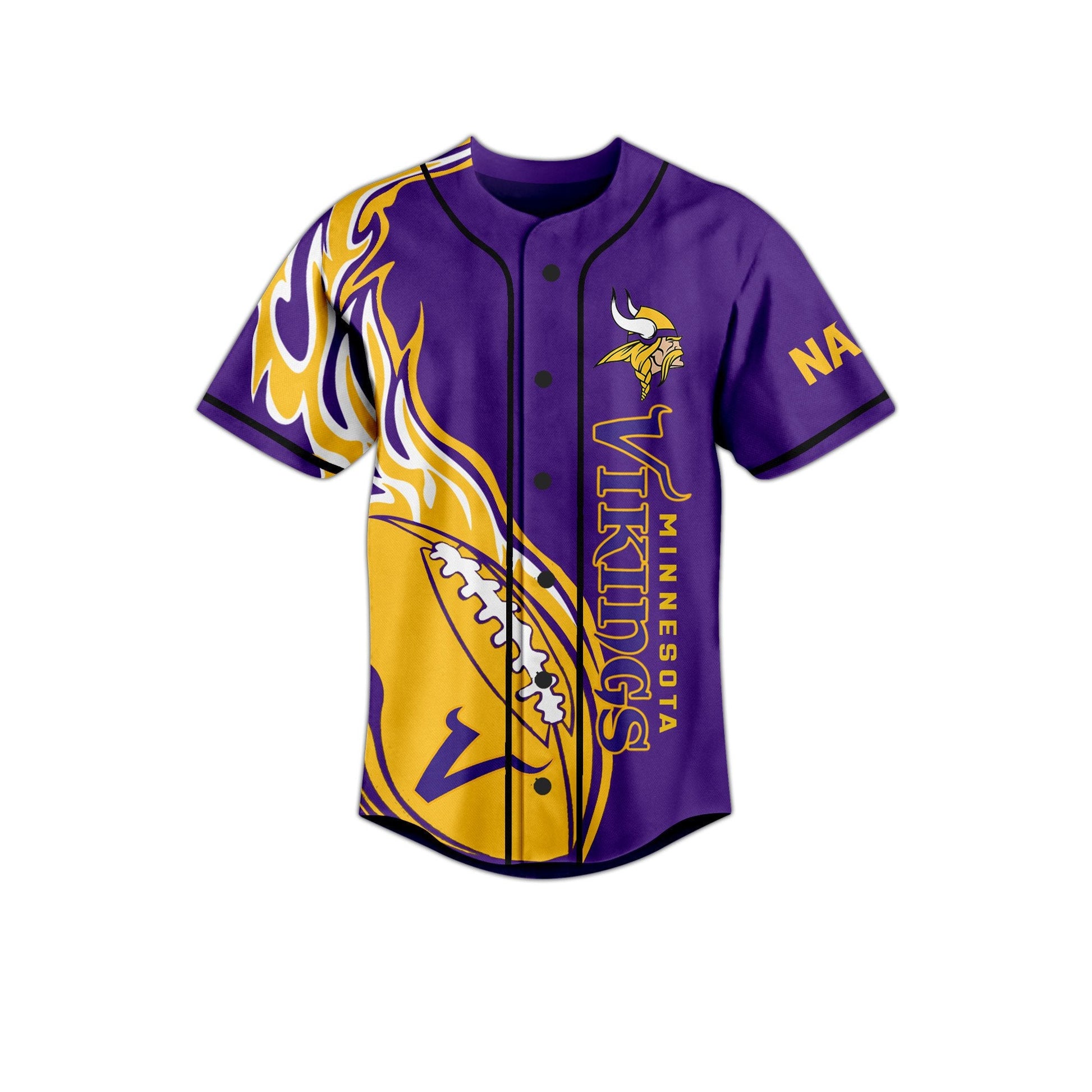 Cool Minnesota Vikings Purple Custom Baseball Jersey Fast Shipping Worldwide baseball jersey product view 2