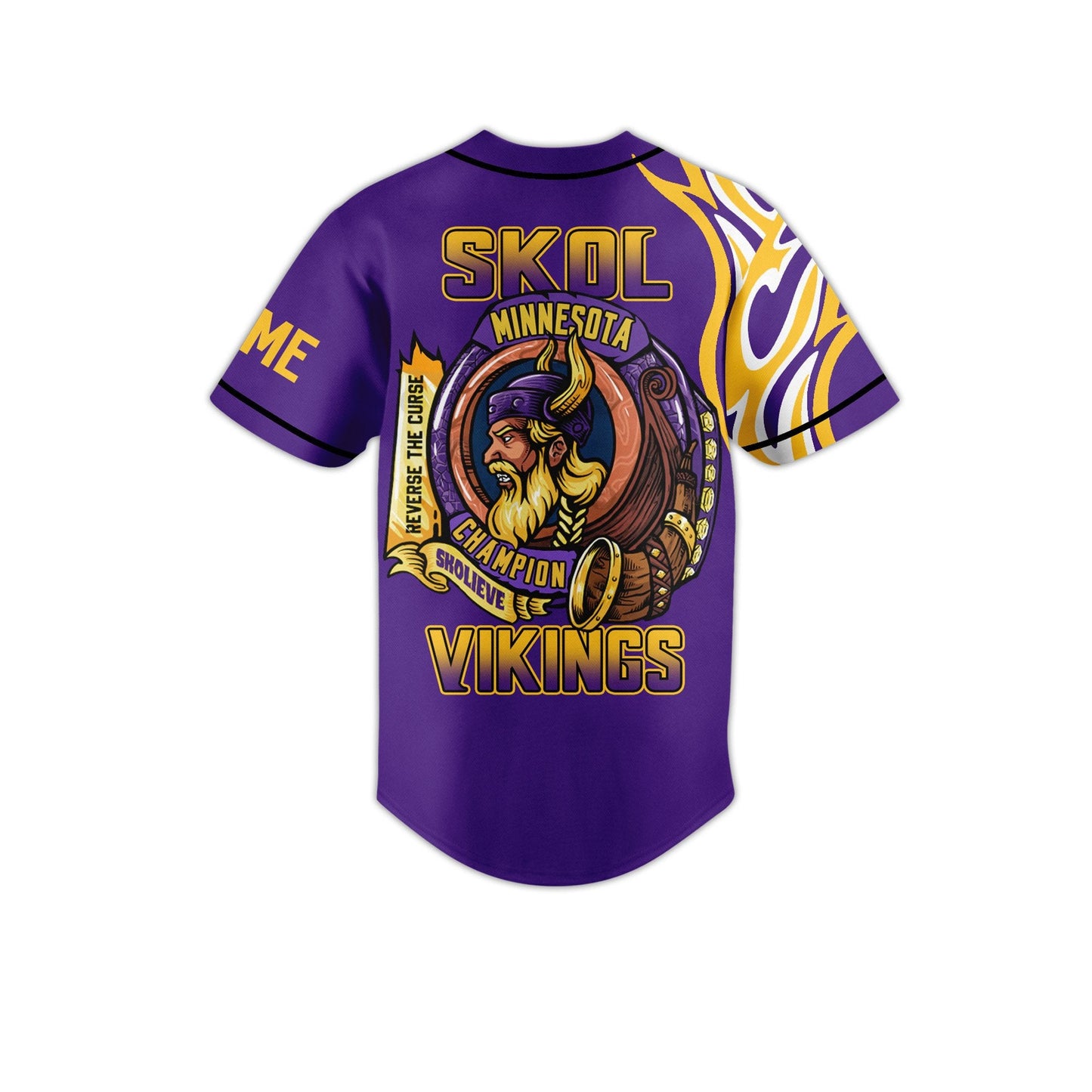 Cool Minnesota Vikings Purple Custom Baseball Jersey Fast Shipping Worldwide baseball jersey product view 3