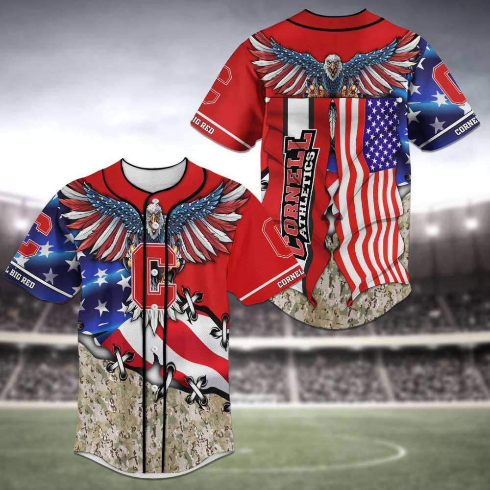 Cornell Big Red Baseball Jersey Gift For Men Women - lylyprint.com baseball jersey product view 2