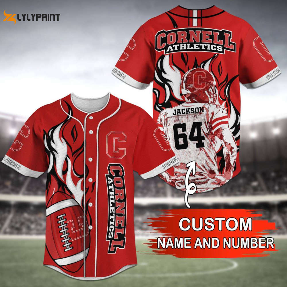 Cornell Big Red Baseball Jersey Personalized 2023 Gift For Men Women - lylyprint.com baseball jersey product view 1