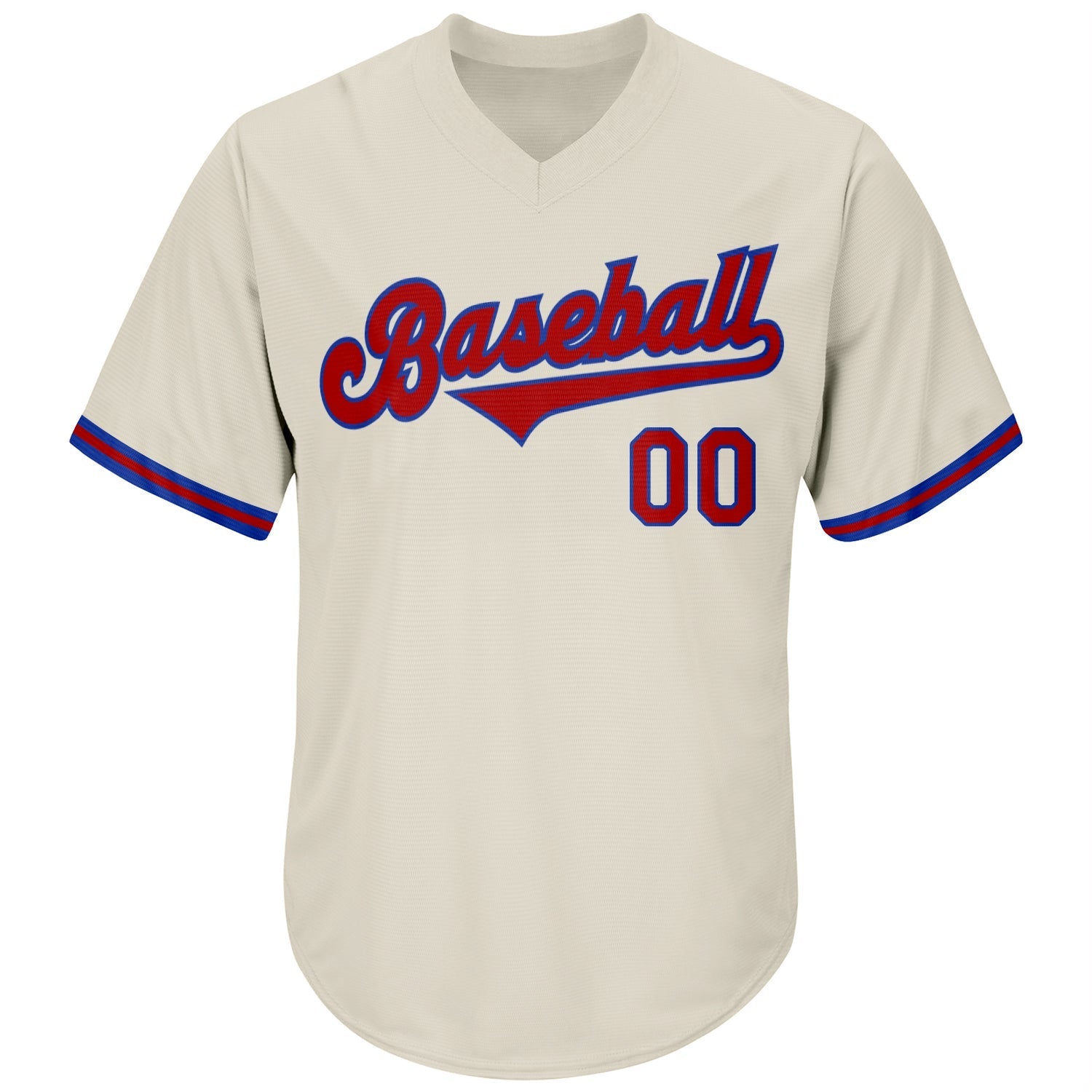 Custom Cream Red-Royal Authentic Throwback Rib-Knit Baseball Jersey Shirt baseball jersey product view 2