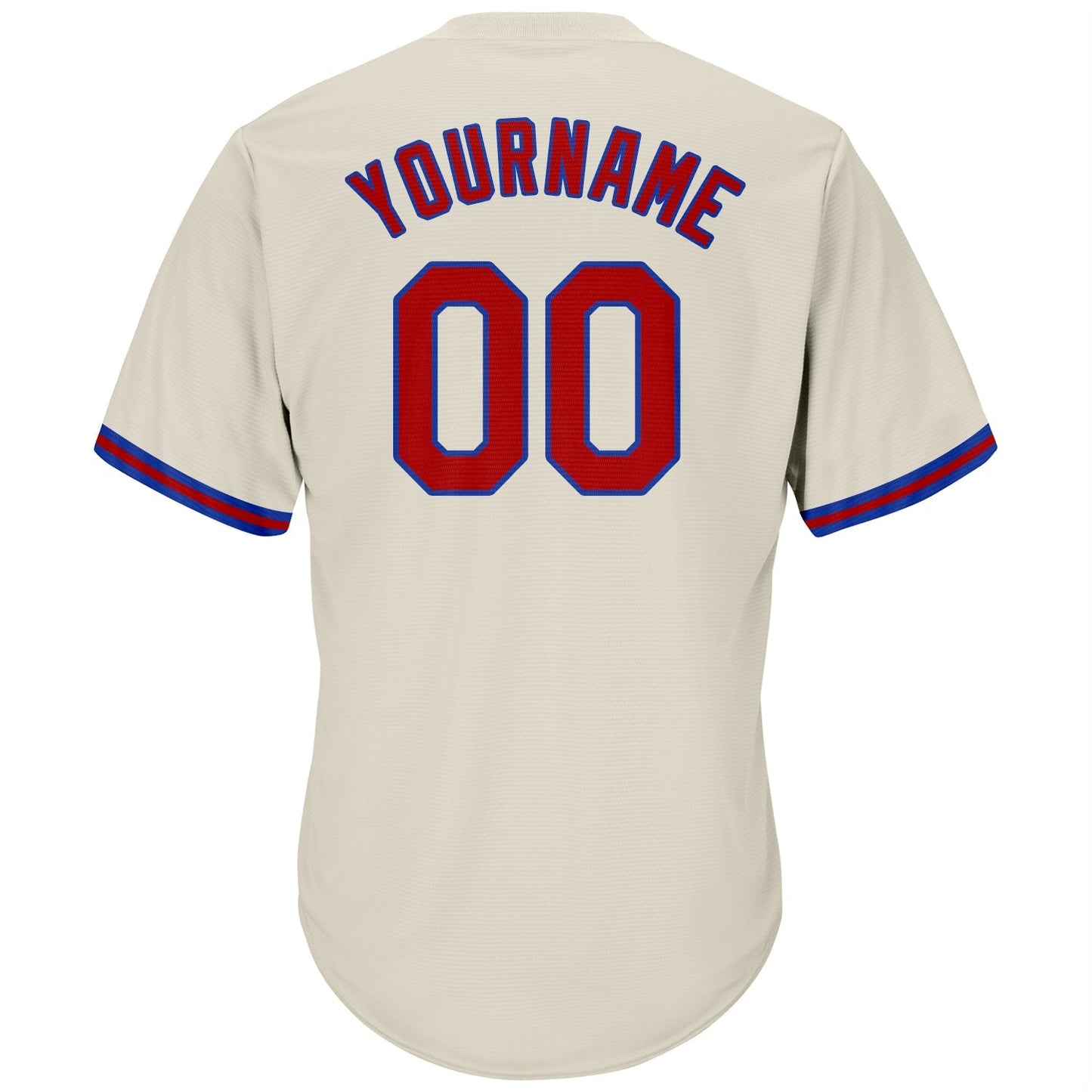 Custom Cream Red-Royal Authentic Throwback Rib-Knit Baseball Jersey Shirt baseball jersey product view 3
