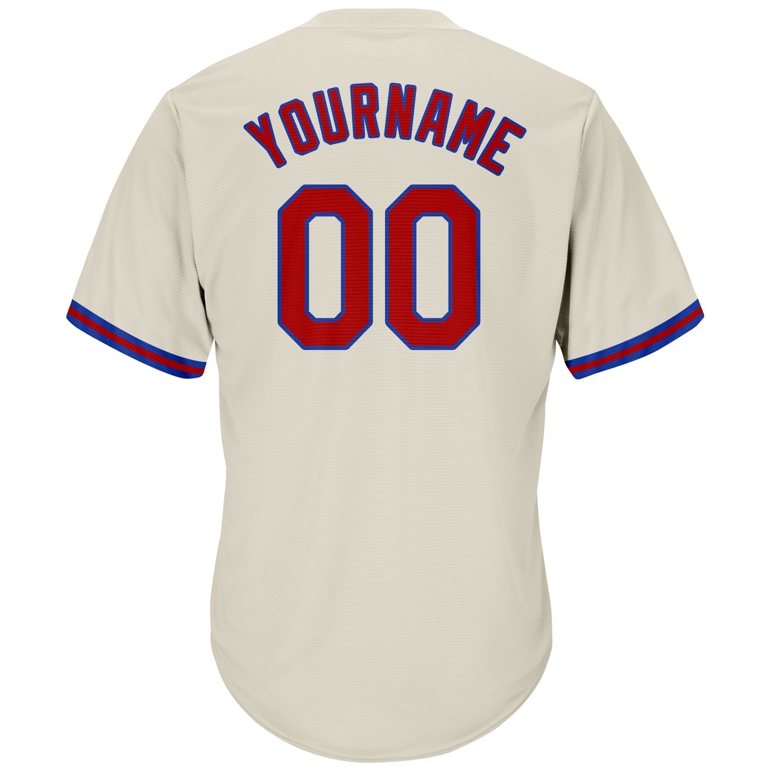 Custom Cream Red-Royal Authentic Throwback Rib-Knit Baseball Jersey Shirt baseball jersey product view 3