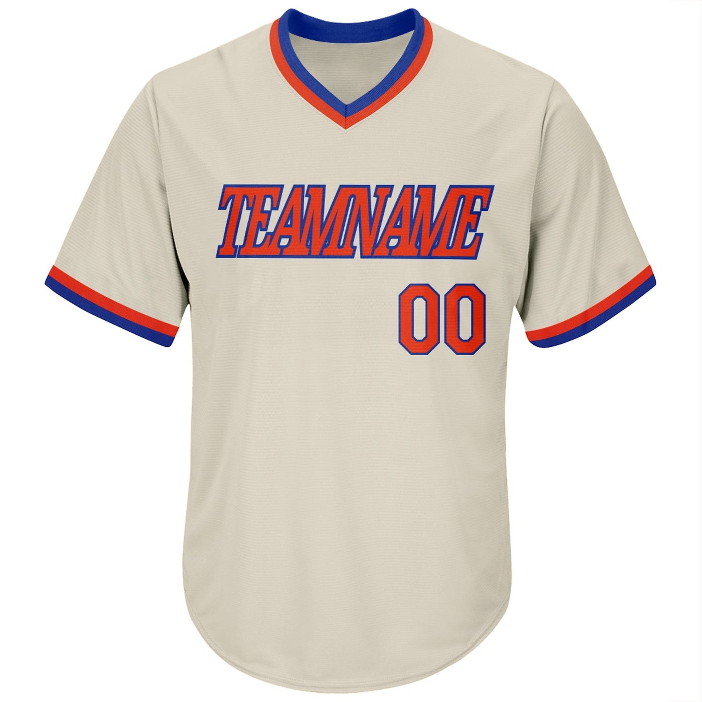 Custom Cream Orange-Royal Authentic Throwback Rib-Knit Baseball Jersey Shirt baseball jersey product view 2