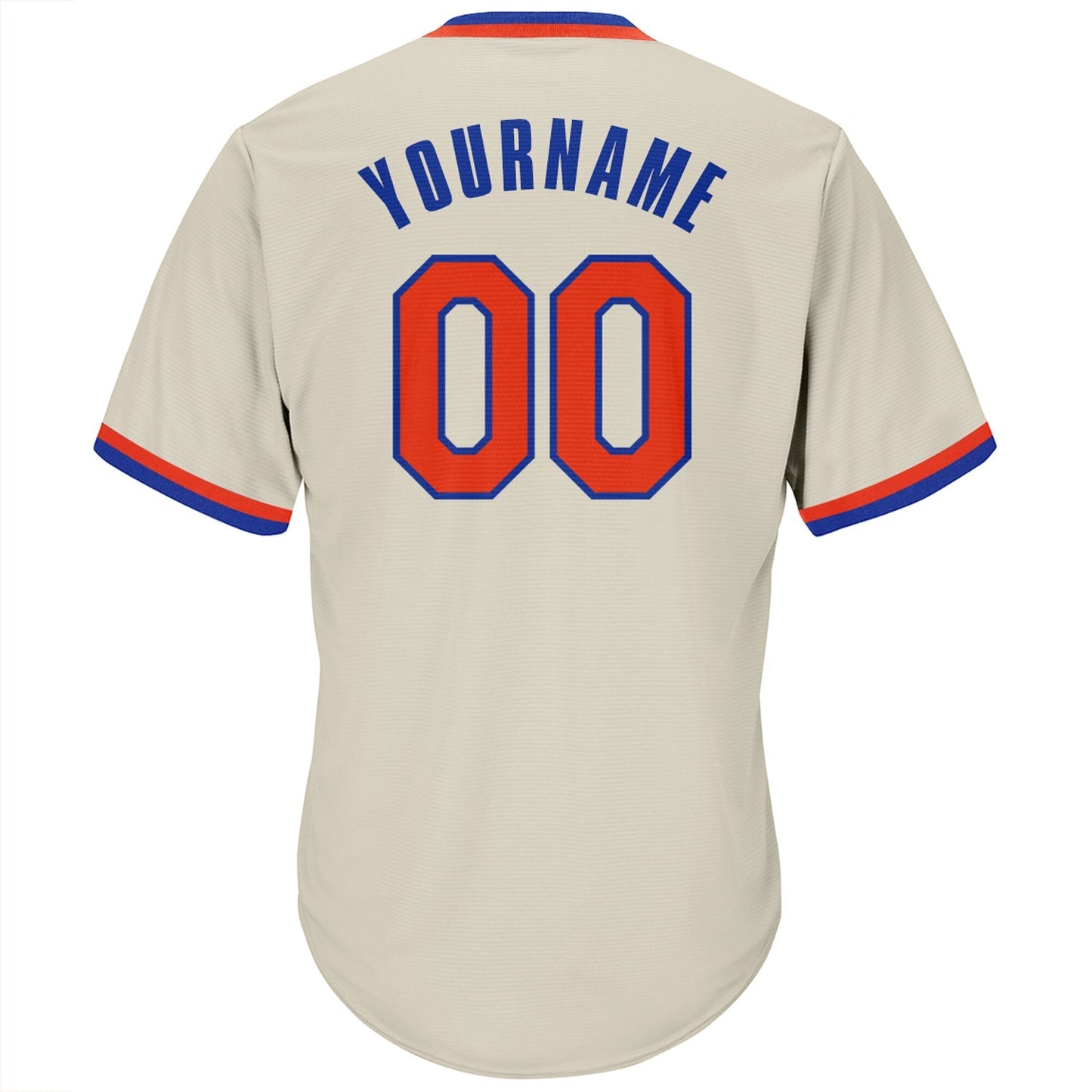 Custom Cream Orange-Royal Authentic Throwback Rib-Knit Baseball Jersey Shirt baseball jersey product view 3