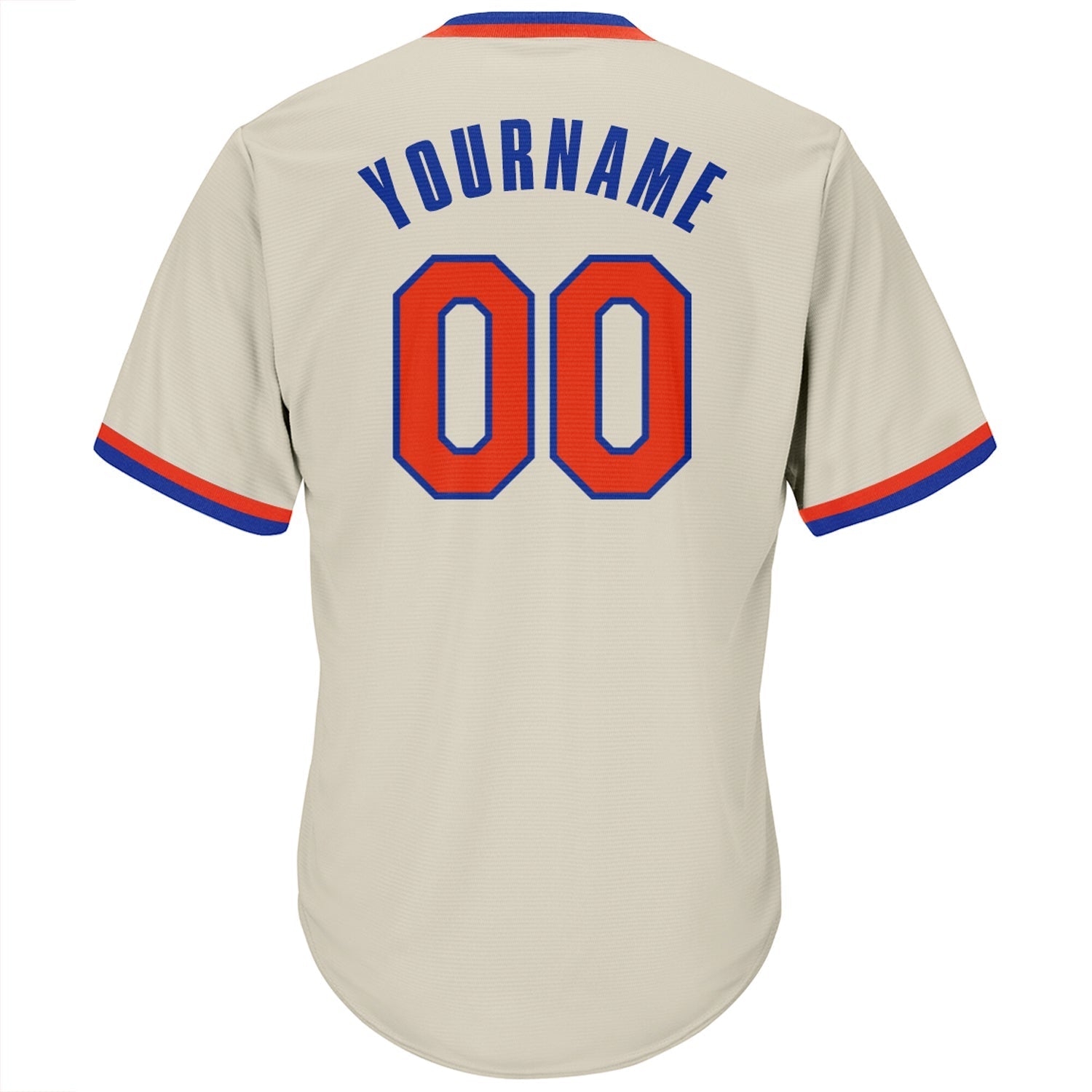Custom Cream Orange-Royal Authentic Throwback Rib-Knit Baseball Jersey Shirt baseball jersey product view 3