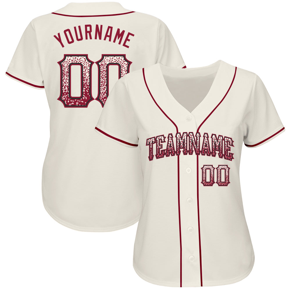 Custom Cream Crimson-Black Authentic Drift Fashion Baseball Jersey baseball jersey product view 2