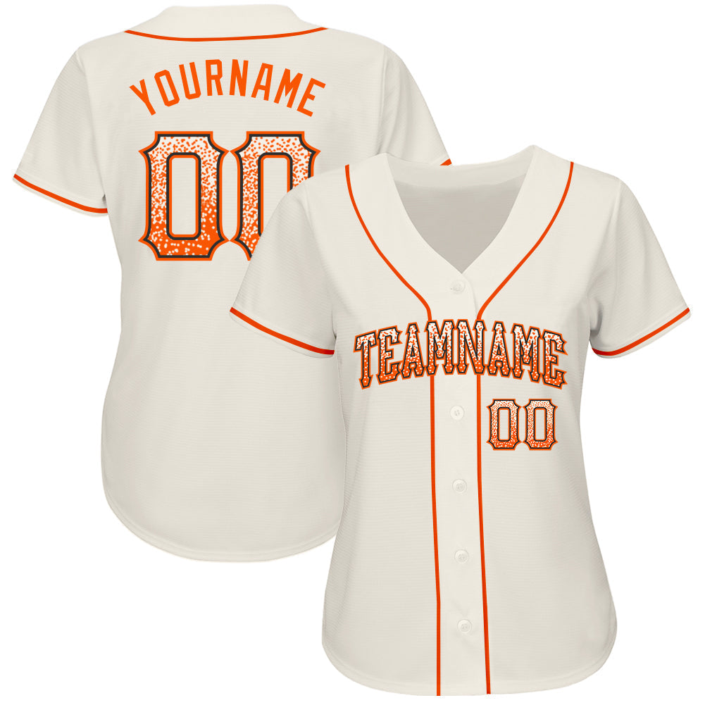 Custom Cream Orange-Black Authentic Drift Fashion Baseball Jersey baseball jersey product view 2