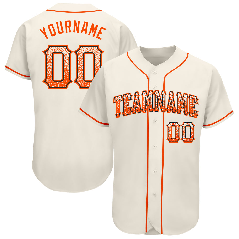 Custom Cream Orange-Black Authentic Drift Fashion Baseball Jersey baseball jersey product view 1