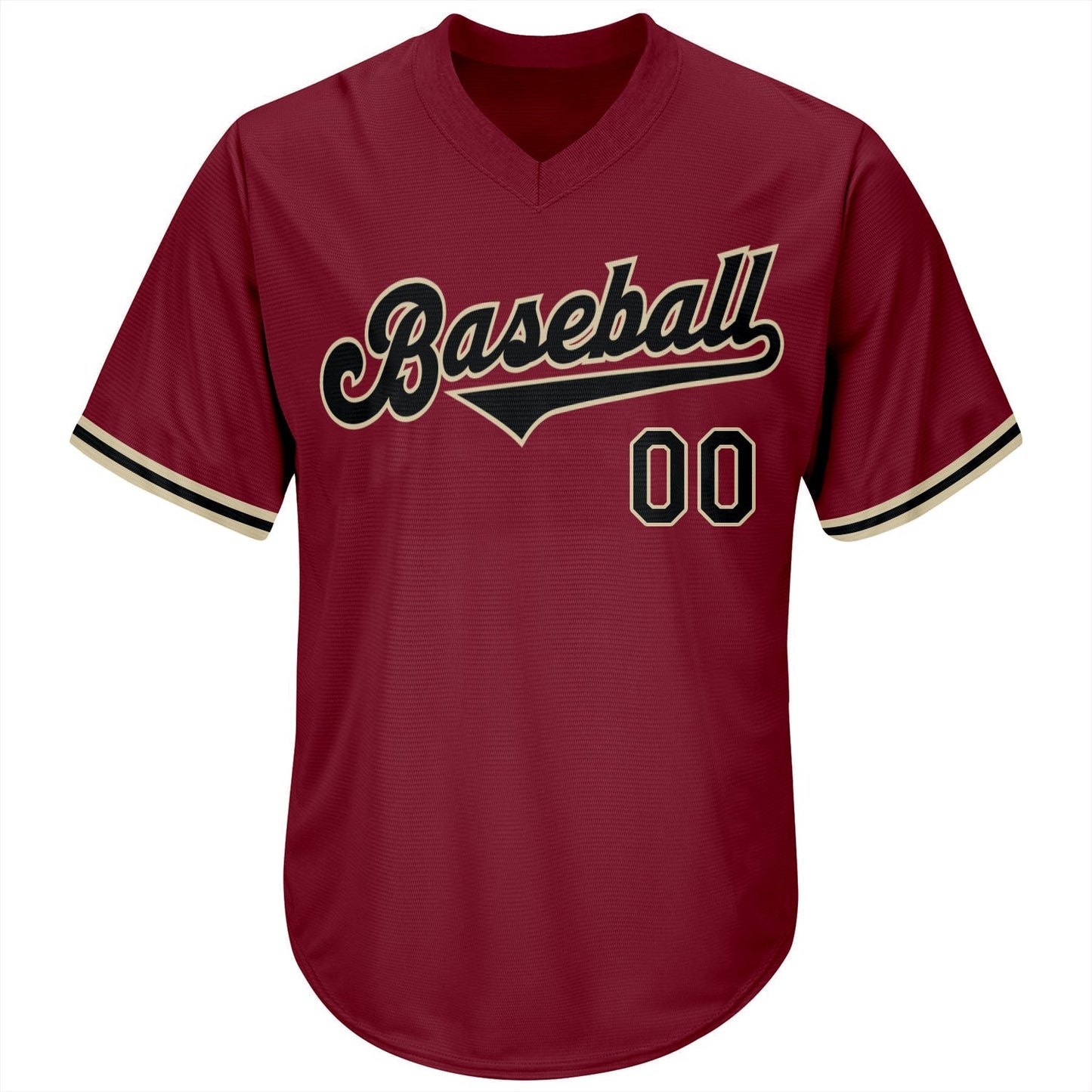 Custom Crimson Black-City Cream Authentic Throwback Rib-Knit Baseball Jersey Shirt baseball jersey product view 2