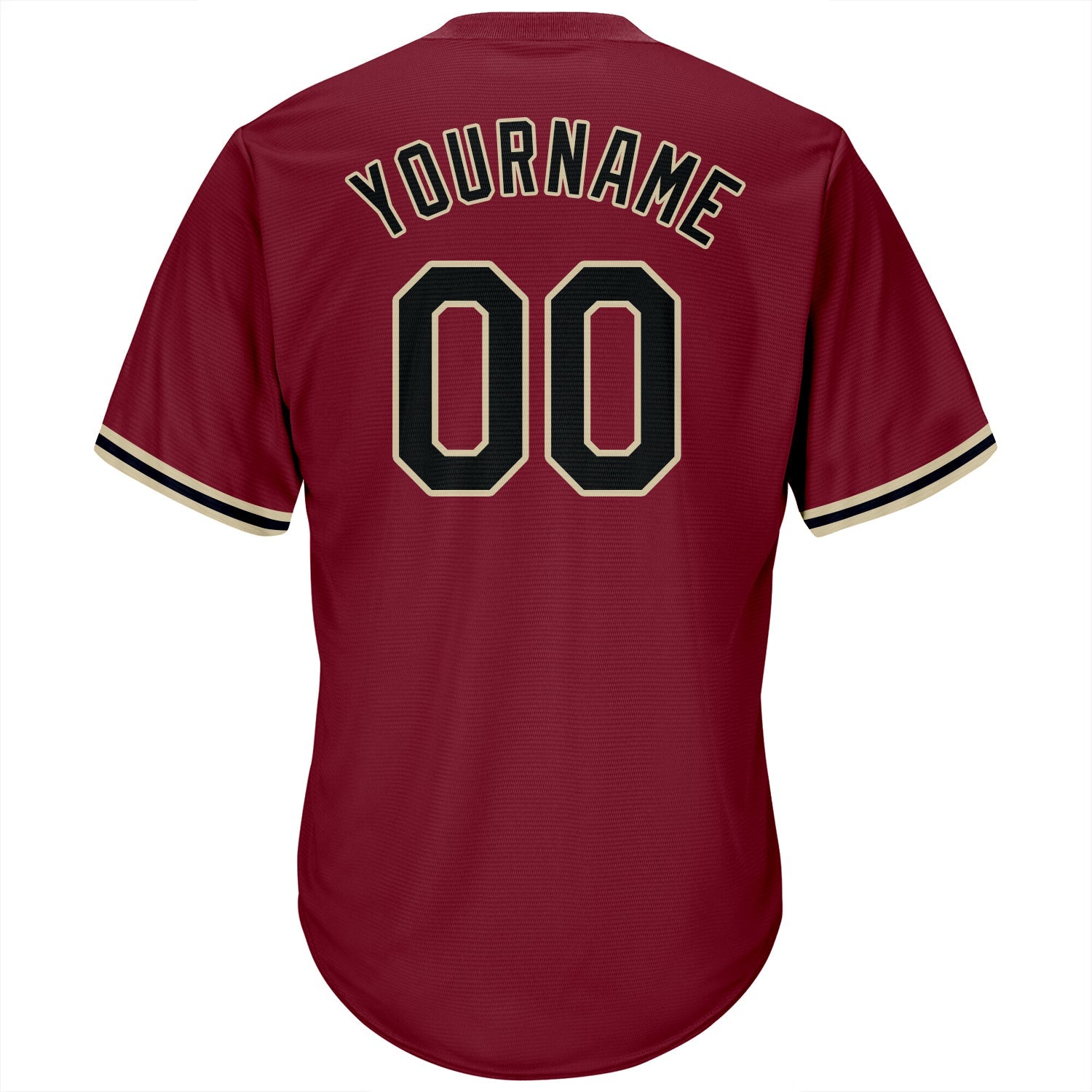 Custom Crimson Black-City Cream Authentic Throwback Rib-Knit Baseball Jersey Shirt baseball jersey product view 3