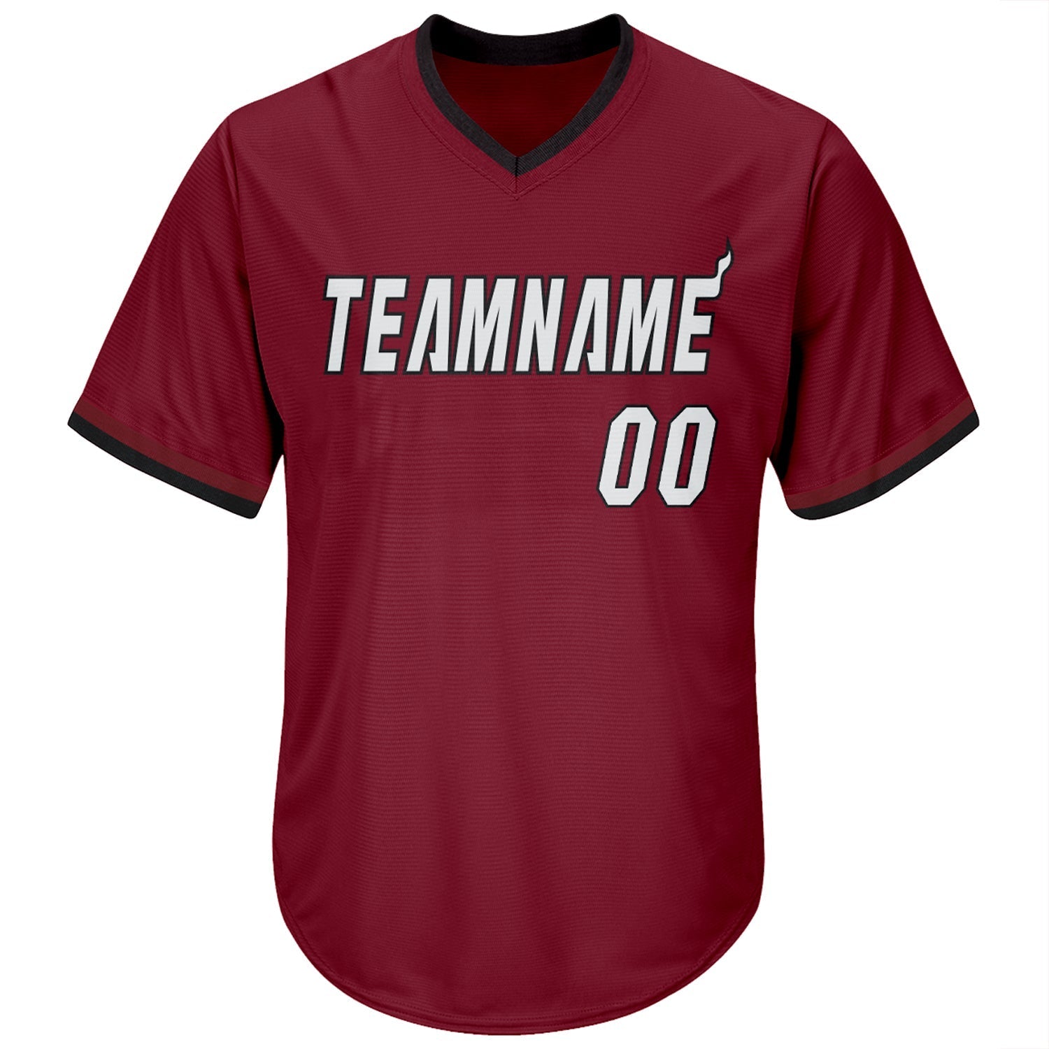 Custom Crimson White-Black Authentic Throwback Rib-Knit Baseball Jersey Shirt baseball jersey product view 2