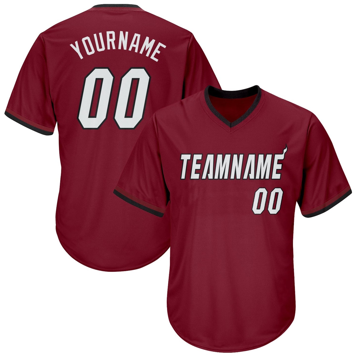 Custom Crimson White-Black Authentic Throwback Rib-Knit Baseball Jersey Shirt baseball jersey product view 1