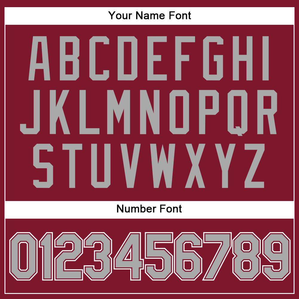 Custom Crimson Cream Pinstripe Gray-White Authentic Baseball Jersey baseball jersey product view 5