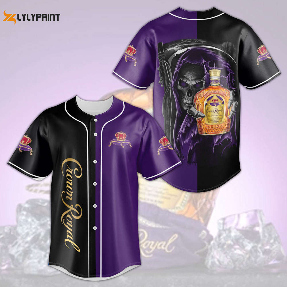 Crown Royal Death All Over Print 3D Unisex Baseball Jersey Purple - lylyprint.com baseball jersey product view 1