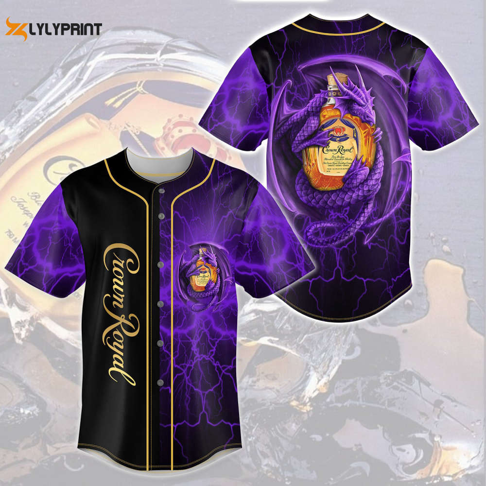 Crown Royal Dragon Thunder All Over Print 3D Unisex Baseball Jersey - lylyprint.com baseball jersey product view 1