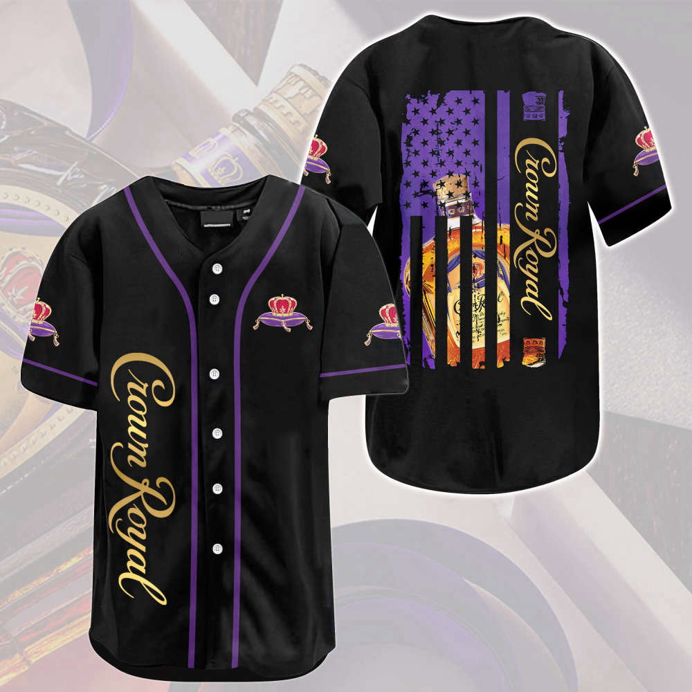 Crown Royal Flag Baseball Jersey: Stylish and Patriotic Sports Apparel baseball jersey product view 2