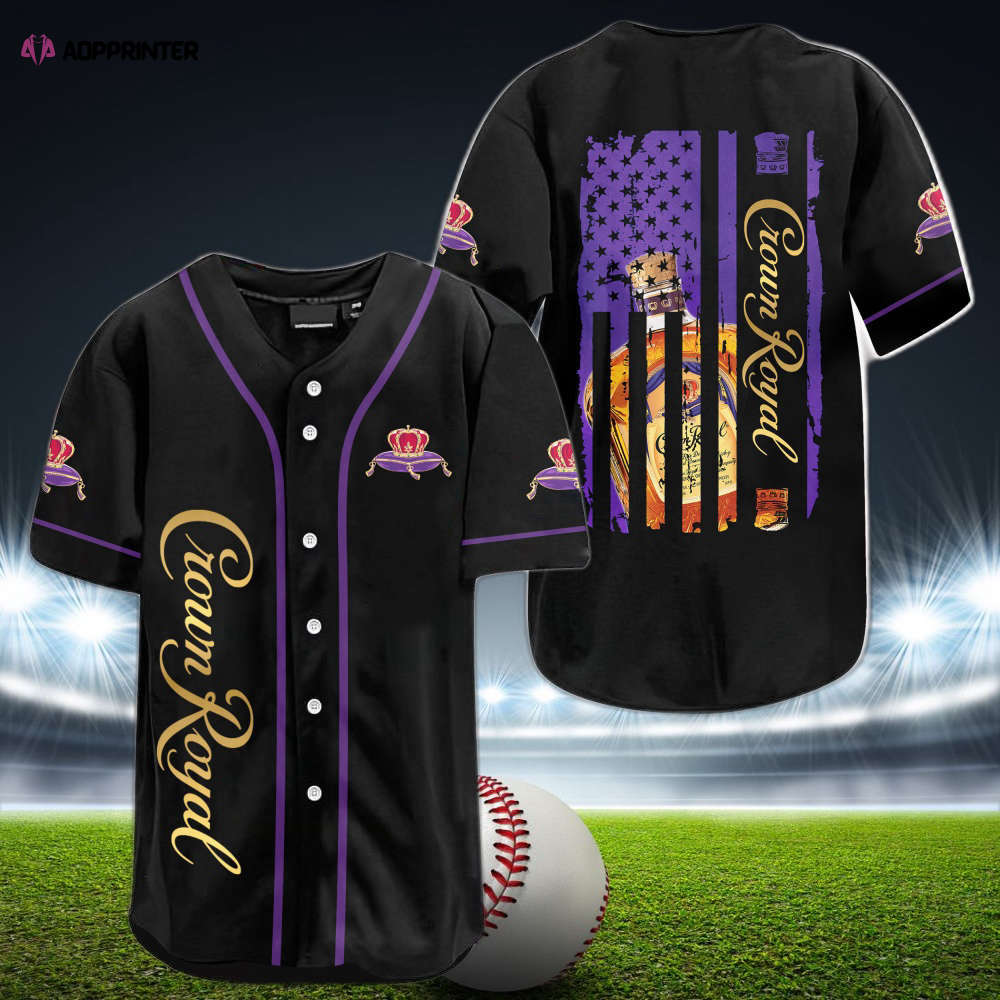 Crown Royal Flag Baseball Jersey: Stylish and Patriotic Sports Apparel baseball jersey product view 1
