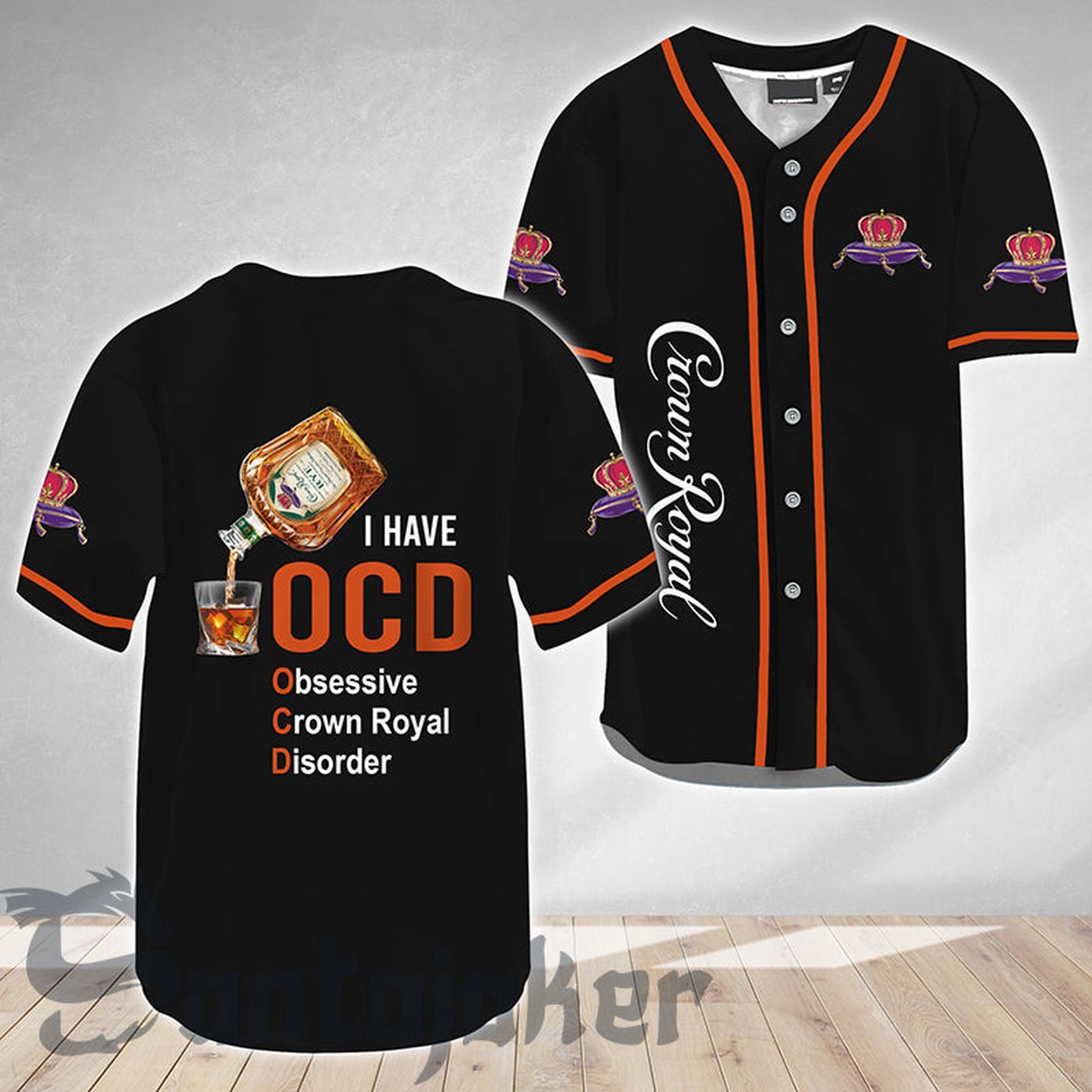Crown Royal I Have Ocd Baseball Jersey - Gift for Men Women - Gift for Men Women - lylyprint.com baseball jersey product view 2