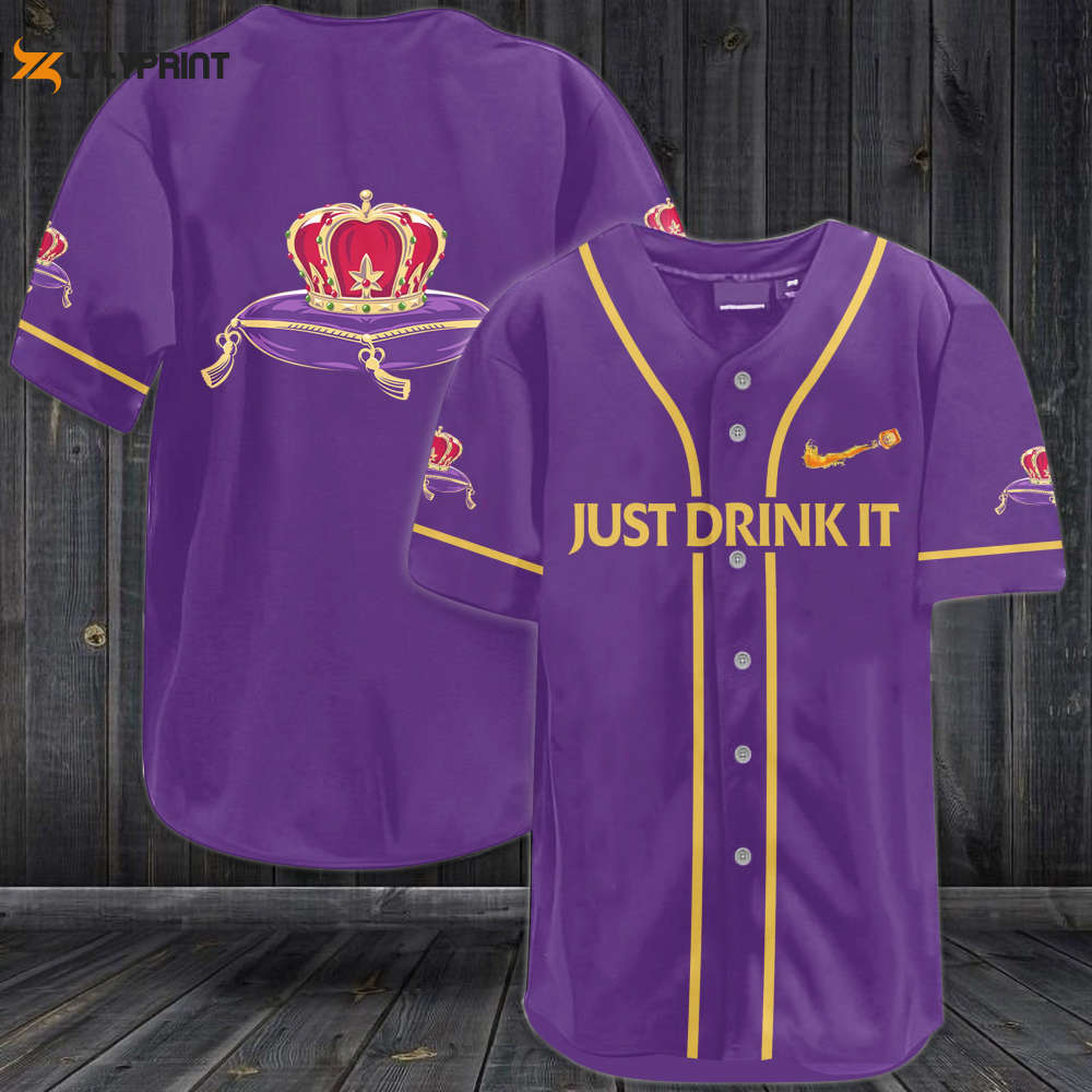 Crown Royal Just Drink It All Over Print Unisex Baseball Jersey - lylyprint.com baseball jersey product view 1