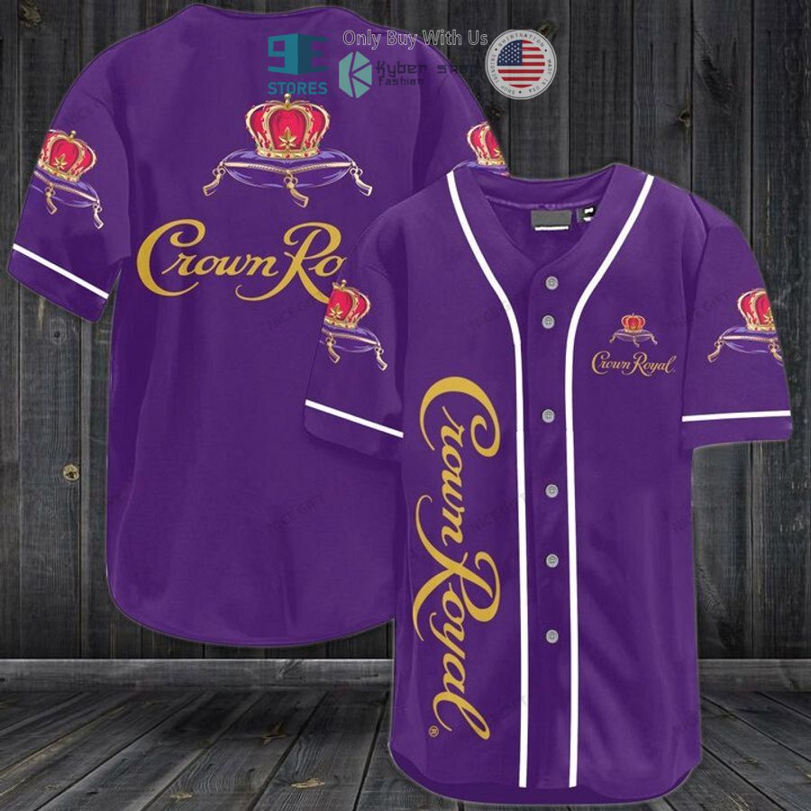 BEST Crown Royal logo purple Baseball Jersey baseball jersey product view 1