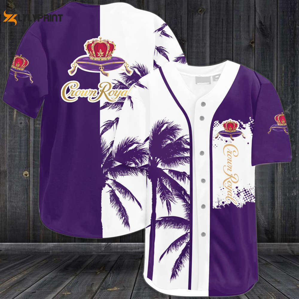Crown Royal Palm Tree All Over Print 3D Unisex Baseball Jersey Purple - lylyprint.com baseball jersey product view 1