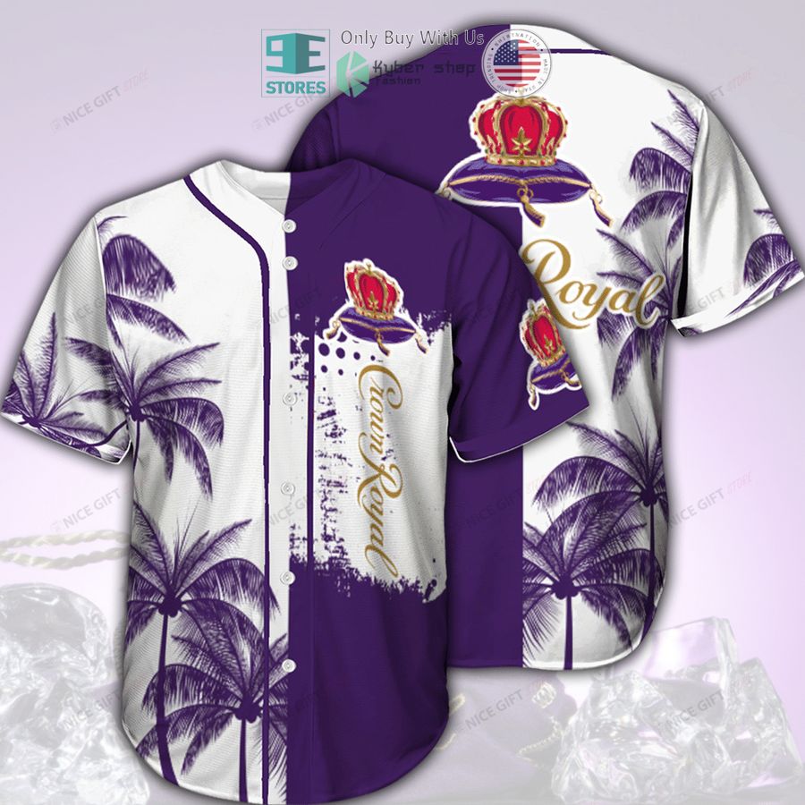 BEST Crown Royal palm tree white purple Baseball Jersey baseball jersey product view 1