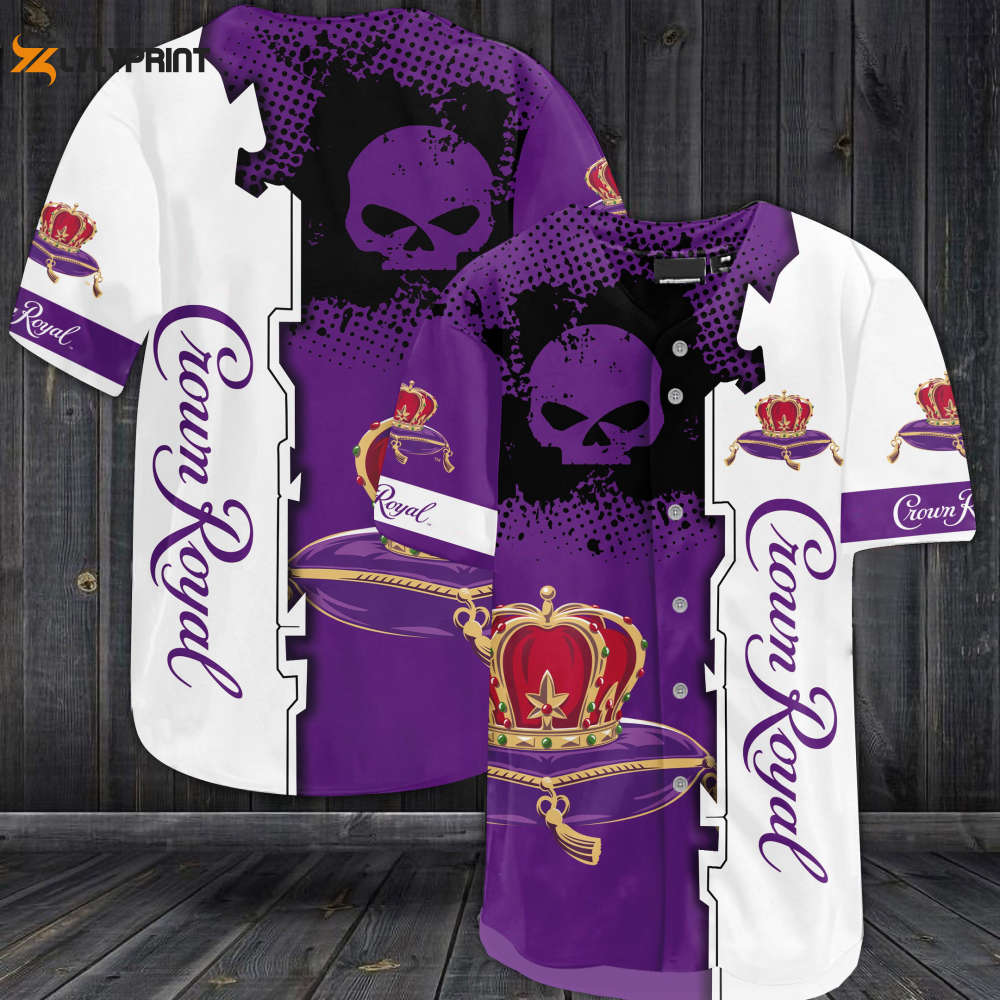 Crown Royal Skull All Over Print 3D Unisex Baseball Jersey Purple - lylyprint.com baseball jersey product view 1