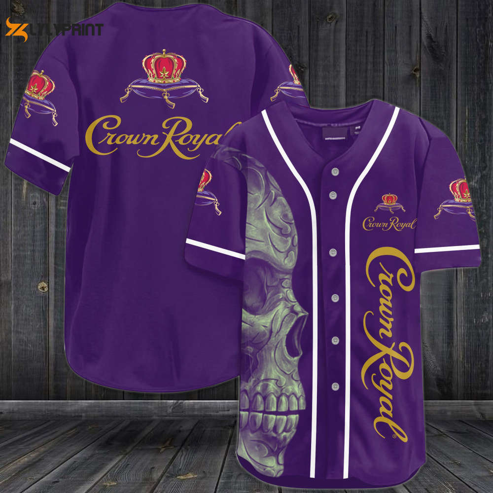 Crown Royal Skull Baseball Jersey - lylyprint.com baseball jersey product view 1
