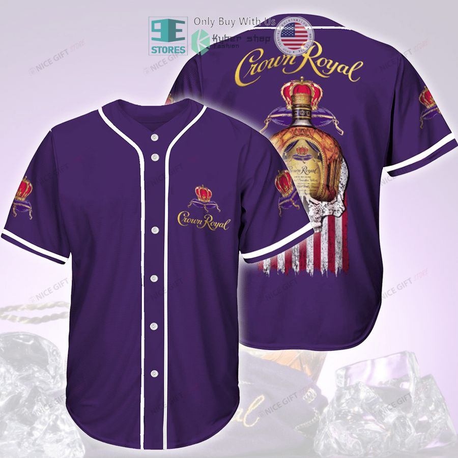 BEST Crown Royal Skull United States Flag purple Baseball Jersey baseball jersey product view 1