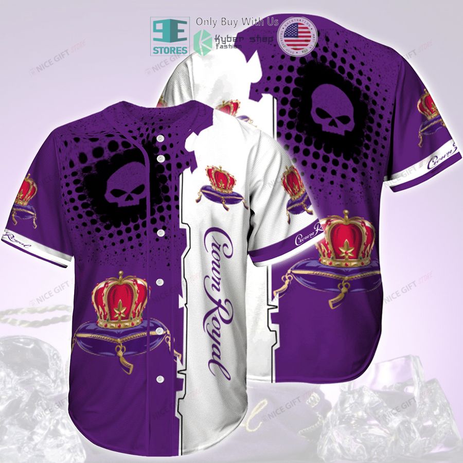 BEST Crown Royal Skull white purple Baseball Jersey baseball jersey product view 1