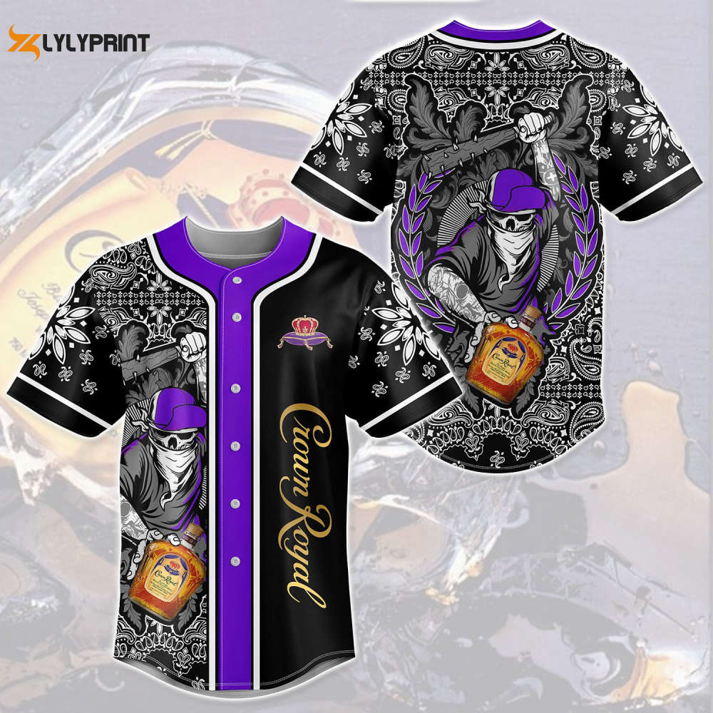Crown Royal Swag Skull All Over Print Mandala Pattern Unisex Baseball Jersey - lylyprint.com baseball jersey product view 1