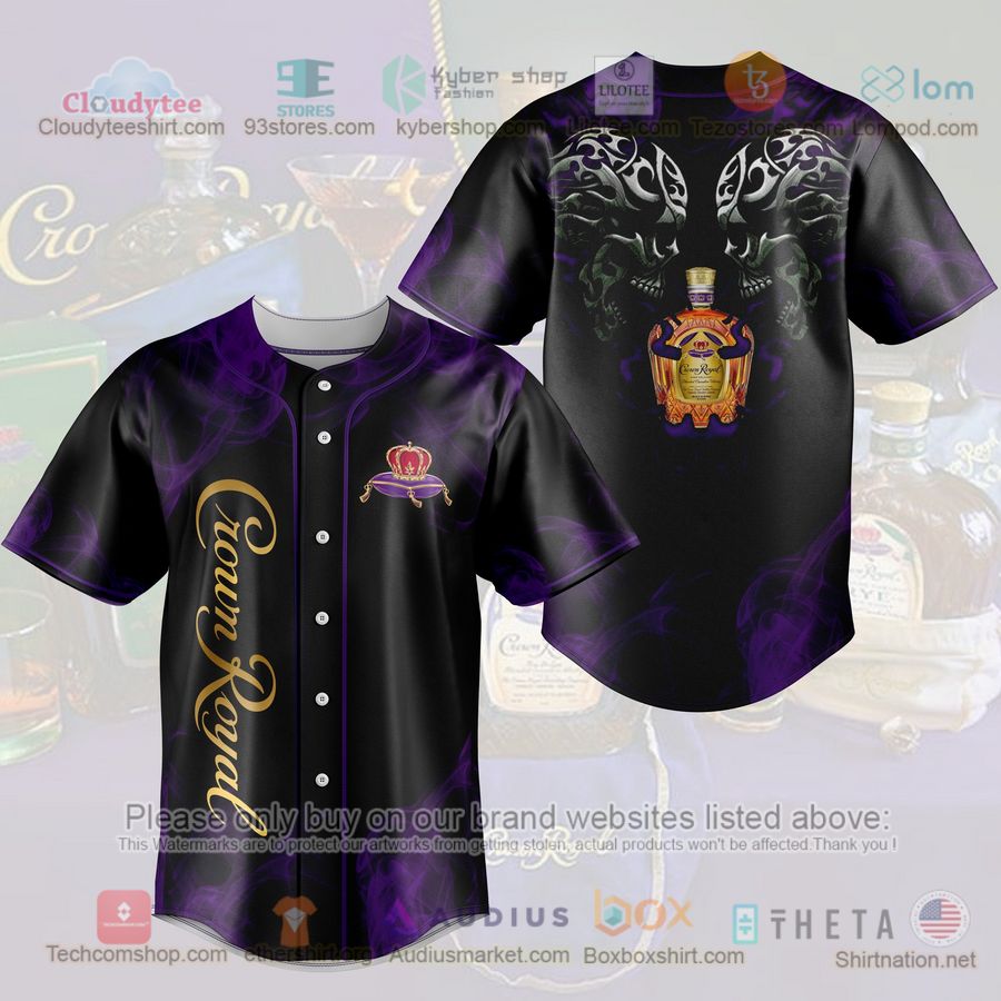 HOT Crown Royal Two Skull Baseball Jersey Shirt baseball jersey product view 1