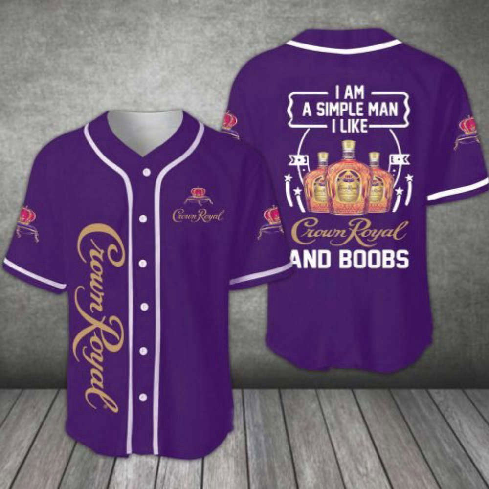 Crown Royal Whiskey 5k557 Baseball Jersey baseball jersey product view 2