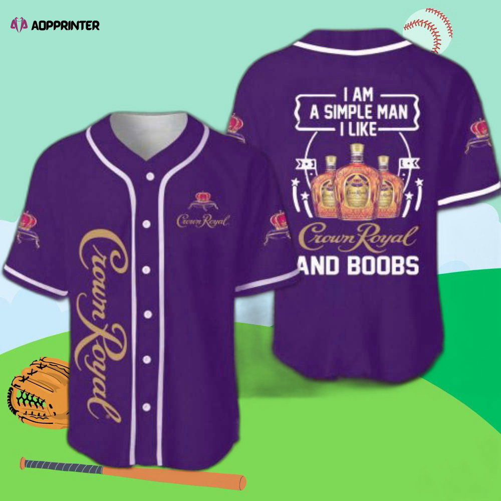 Crown Royal Whiskey 5k557 Baseball Jersey baseball jersey product view 1