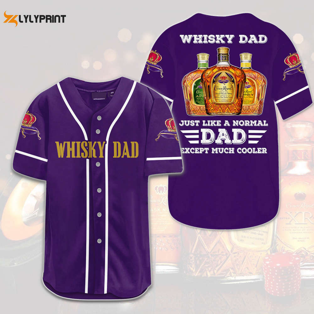 Crown Royal Whisky Dad All Over Print 3D Unisex Baseball Jersey - lylyprint.com baseball jersey product view 1